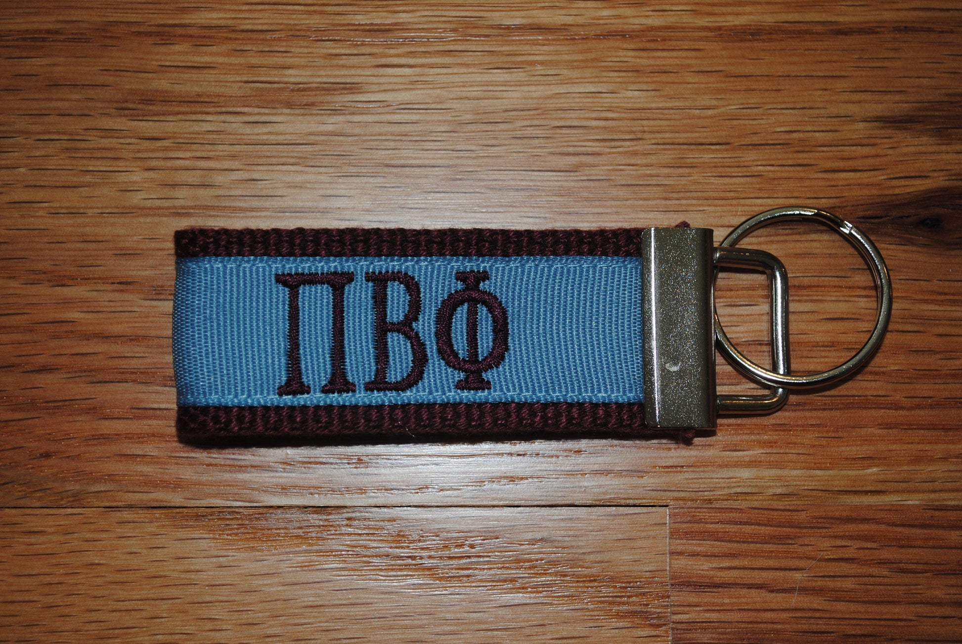 Pi Beta Phi Sorority Keychain/SMALL/Solid Ribbon/Keyfob/Monogram/Choose Design/Sorority/Letter/Licensed product/Embroidery 3 1/2" long