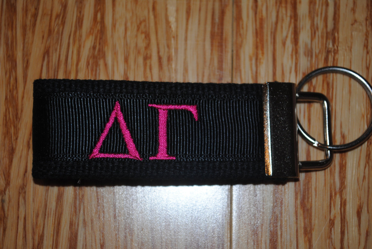 Delta Gamma Sorority Keychain/SMALL/Solid/Keyfob/Monogram/Choose Design/Sorority/Letter/Licensed product/Embroidery 3 1/2" long