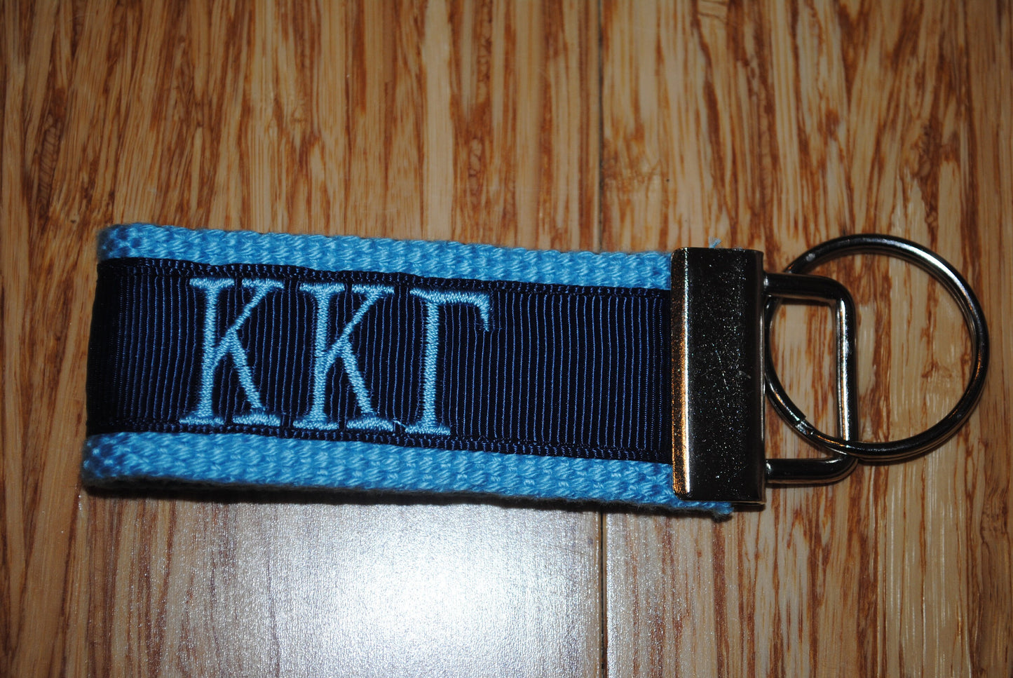 Kappa Kappa Gamma Sorority Keychain/SMALL/Solid Ribbon/Keyfob/Monogram/Choose Design/Sorority/Letter/Licensed product/Embroidery 3 1/2" long