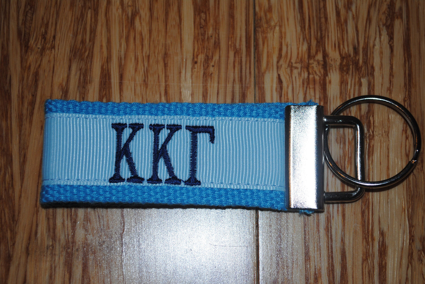 Kappa Kappa Gamma Sorority Keychain/SMALL/Solid Ribbon/Keyfob/Monogram/Choose Design/Sorority/Letter/Licensed product/Embroidery 3 1/2" long