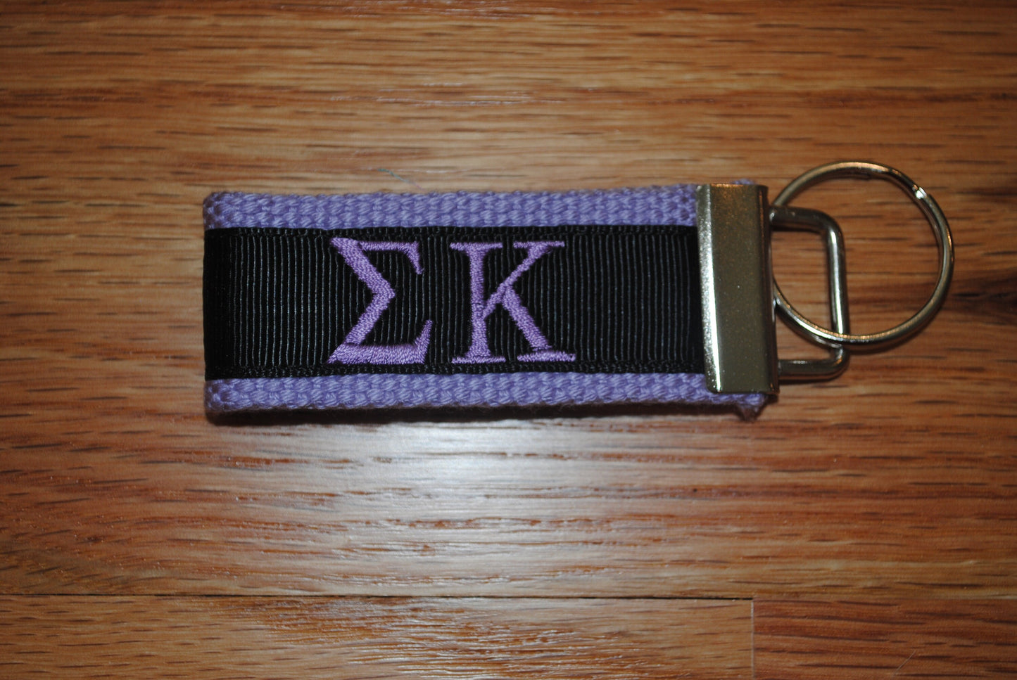 Sigma Kappa Sorority Keychain/SMALL/Solid Ribbon/Keyfob/Monogram/Choose Design/Sorority/Letter/Licensed product/Embroidery 3 1/2" long