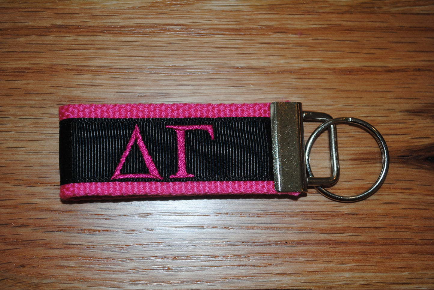 Delta Gamma Sorority Keychain/SMALL/Solid/Keyfob/Monogram/Choose Design/Sorority/Letter/Licensed product/Embroidery 3 1/2" long