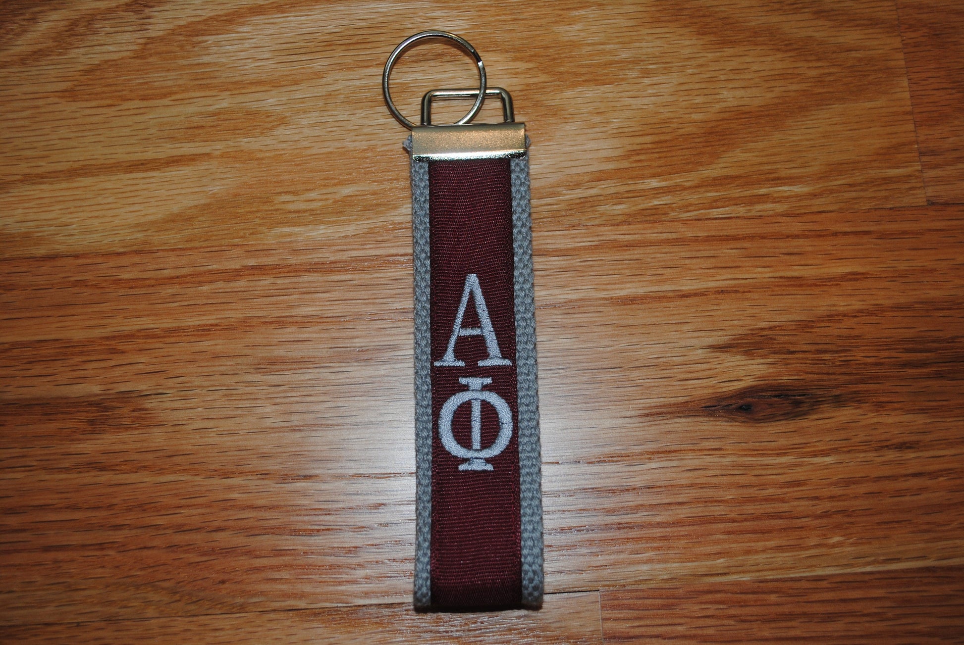 Alpha Phi Sorority Keychain - Monogrammed/Embroidery Key Fob Keychain Wristlet(OFFICIAL LICENSED PRODUCT)