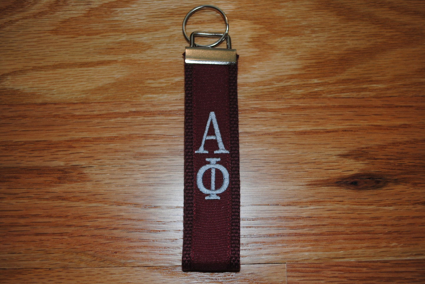 Alpha Phi Sorority Keychain - Monogrammed/Embroidery Key Fob Keychain Wristlet(OFFICIAL LICENSED PRODUCT)