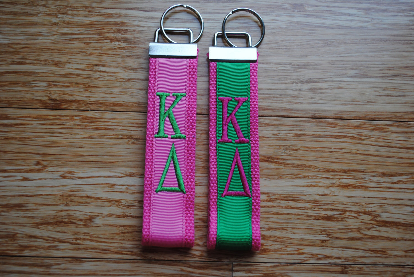 Kappa Delta Sorority Keychain Monogrammed-Choose Design,Sorority, Letter, Personalized Wristlet Licensed product.Key Fob, Embroidery