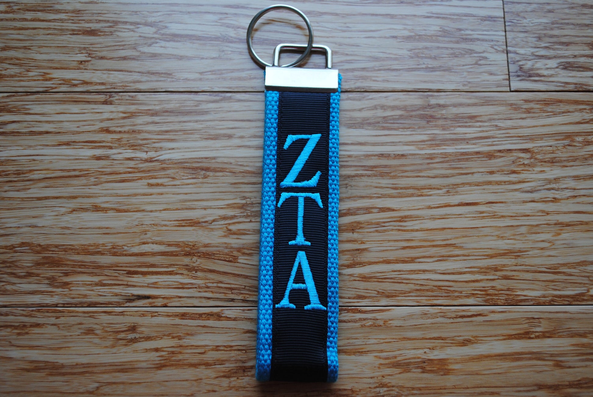 Zeta Tau Alpha Sorority Keychain -Choose Sorority,Design, Letter, or Personalized Wristlet Licensed product.Key Fob, Embroidery