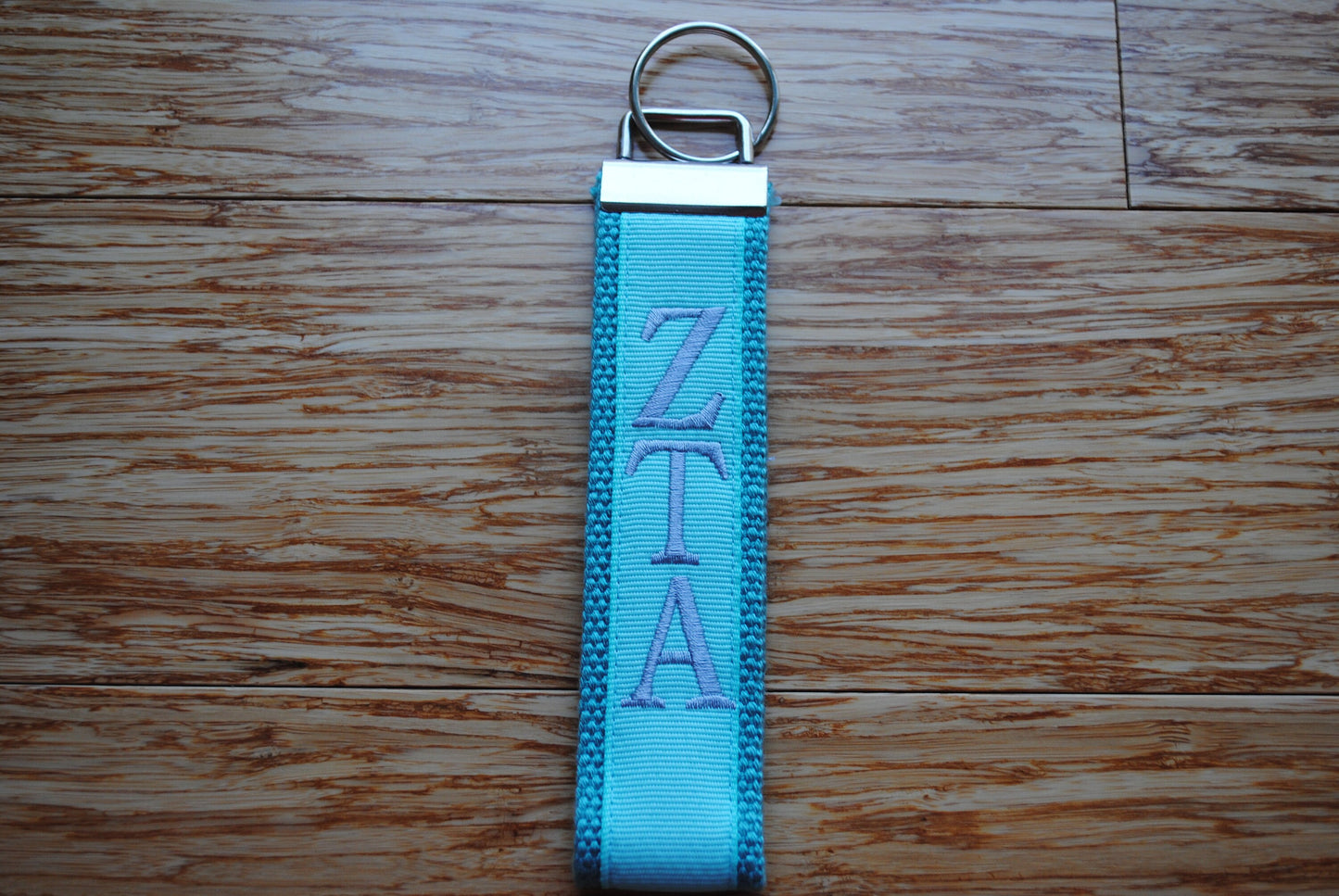 Zeta Tau Alpha Sorority Keychain -Choose Sorority,Design, Letter, or Personalized Wristlet Licensed product.Key Fob, Embroidery