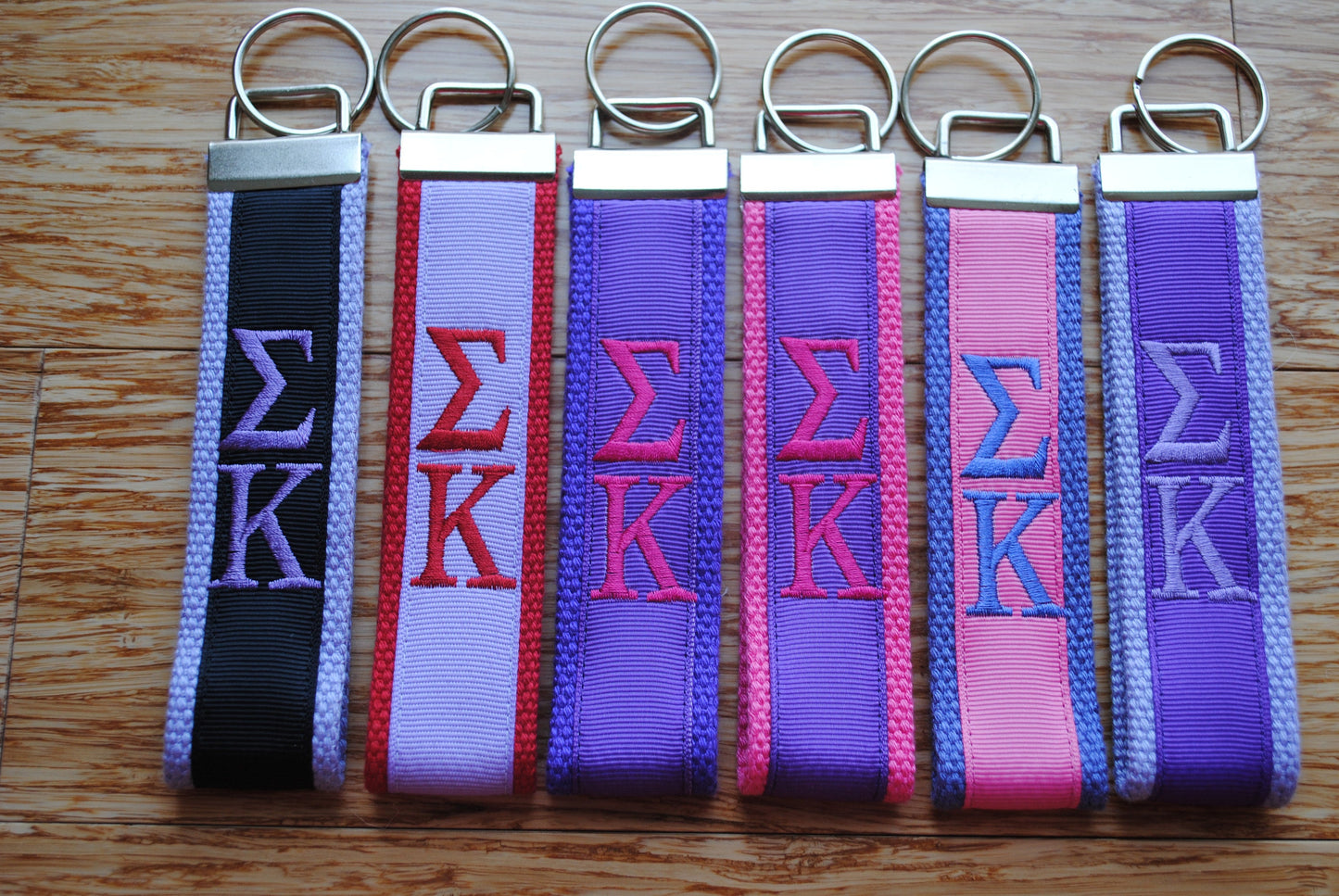 Sigma Kappa Sorority Keychain Monogrammed-Choose Design,Sorority, Letter, Personalized Key Fob Wristlet Licensed product.Key Fob, Embroidery