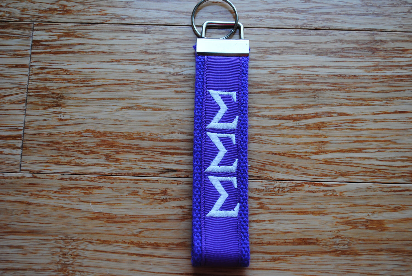 Sigma Sigma Sigma Sorority Keychain - Monogrammed-Choose Design,Sorority, Letter, Personalized Key Fob/Wristlet/Licensed product, Embroidery