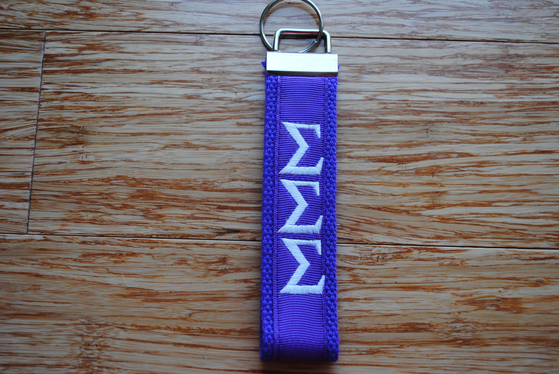 Sigma Sigma Sigma Sorority Keychain - Monogrammed-Choose Design,Sorority, Letter, Personalized Key Fob/Wristlet/Licensed product, Embroidery