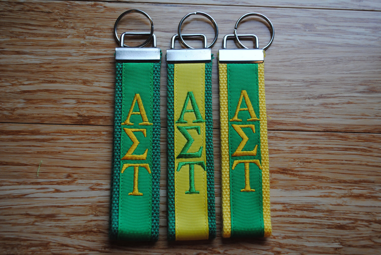 Alpha Sigma Tau Keychain - Monogrammed-Choose Design,Sorority, Letter, Personalized Key Fob Wristlet Licensed product.Key Fob, Embroidery