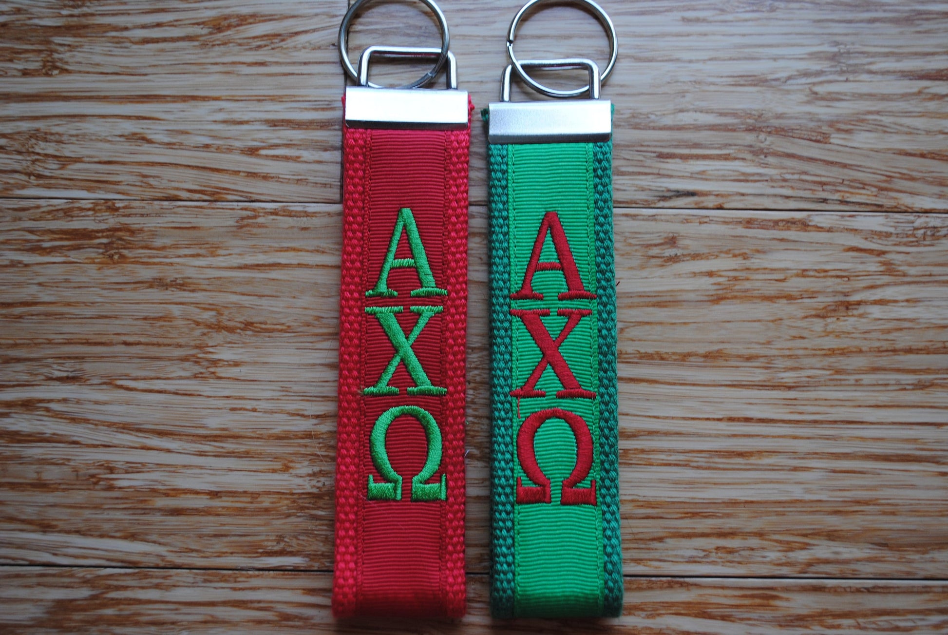 Alpha Chi Omega Keychain - Monogrammed Keyfob Wristlet(OFFICIAL LICENSED PRODUCT) Choose style