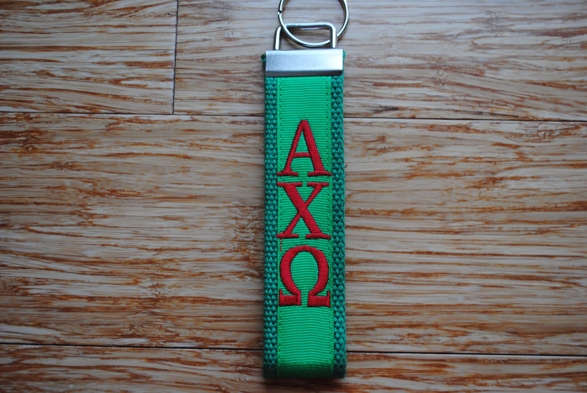 Alpha Chi Omega Keychain - Monogrammed Keyfob Wristlet(OFFICIAL LICENSED PRODUCT) Choose style