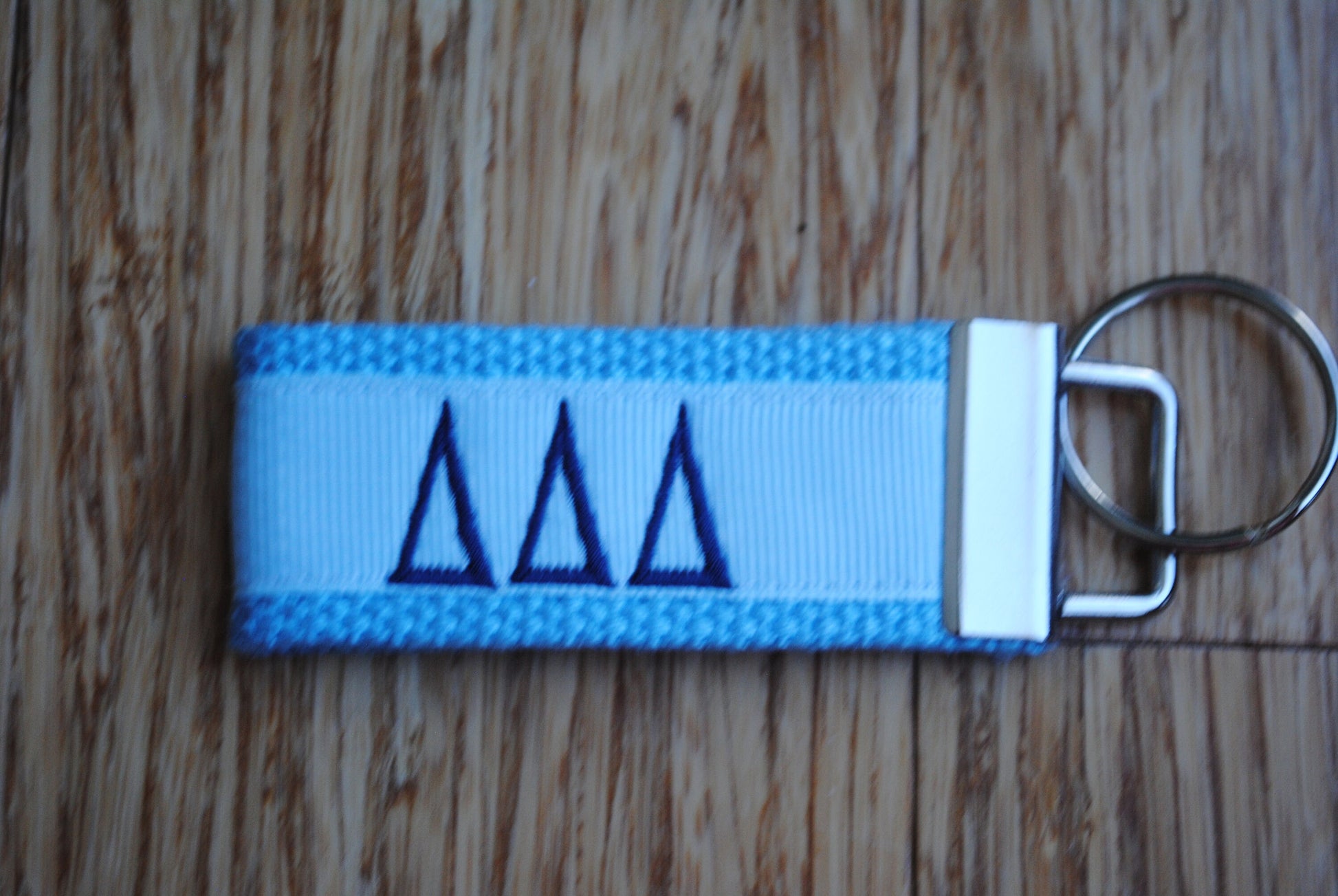 Delta Delta Delta Sorority Keychain/SMALL/Solid Ribbon/Keyfob/Monogram/Choose Design/Sorority/Letter/Licensed product/Embroidery 3 1/2" long