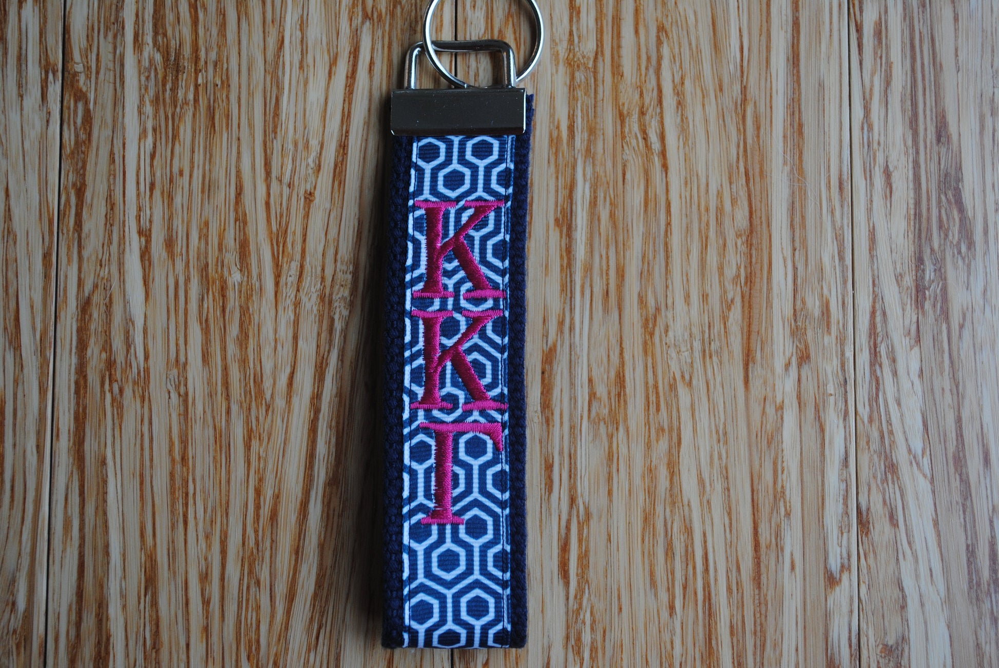 Kappa Kappa Gamma Key Fob/Keychain - Monogrammed-Choose Design,Sorority, Letter, Personalized Wristlet Licensed product.Key Fob, Embroidery