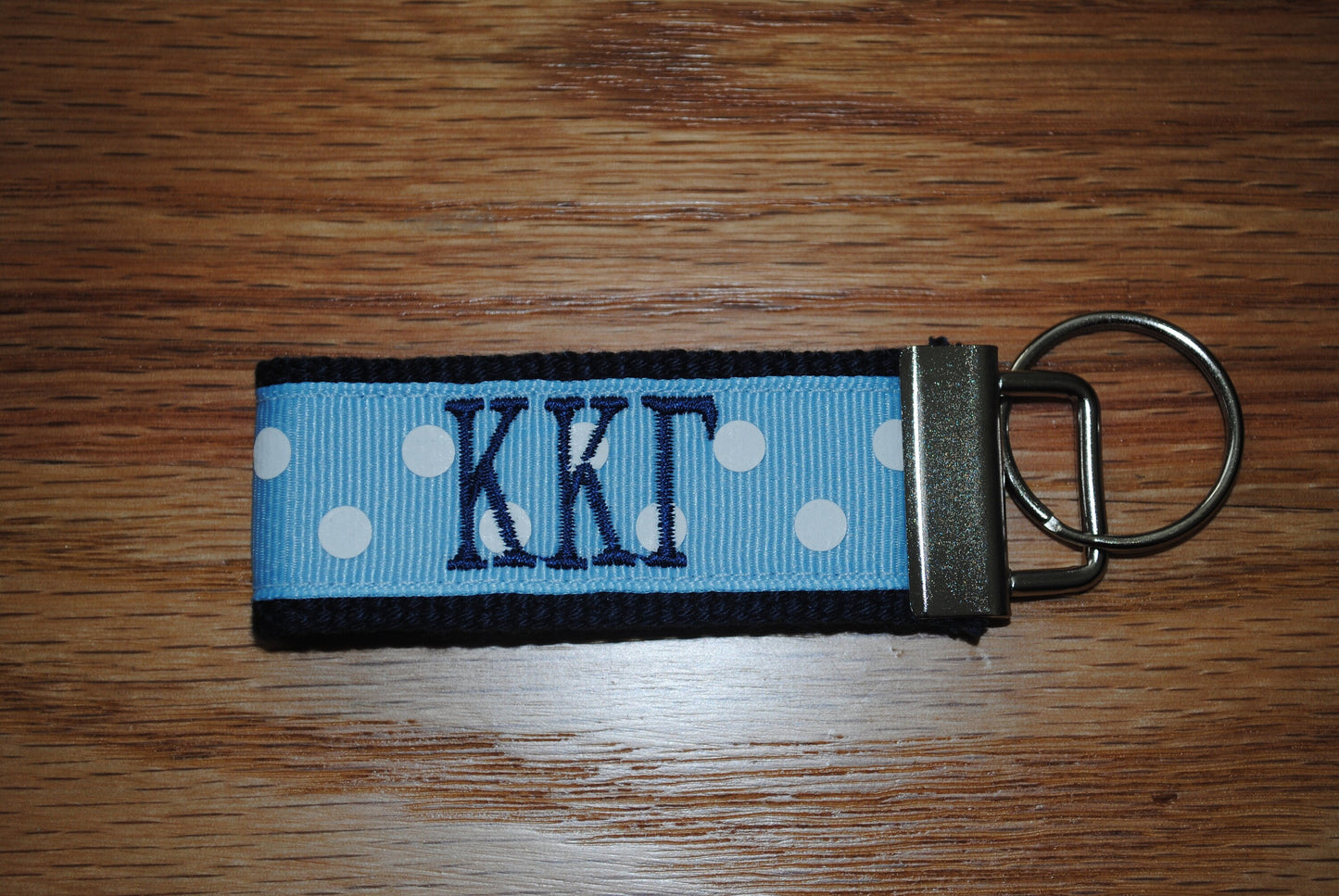 Kappa Kappa Gamma Sorority Keychain/SMALL/Solid Ribbon/Keyfob/Monogram/Choose Design/Sorority/Letter/Licensed product/Embroidery 3 1/2" long