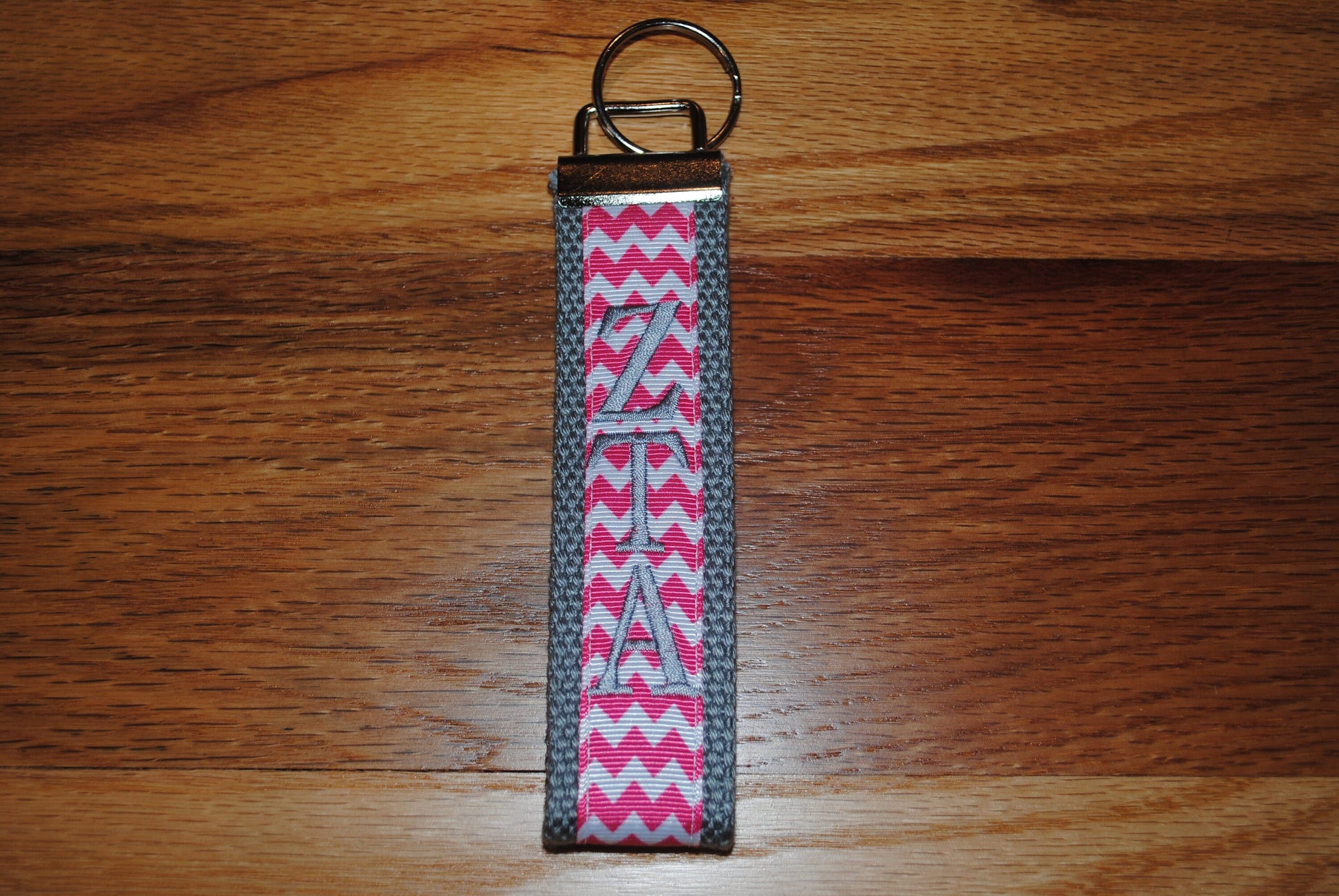 Zeta Tau Alpha Sorority Keychain -Choose Sorority,Design, Letter, or Personalized Wristlet Licensed product.Key Fob, Embroidery