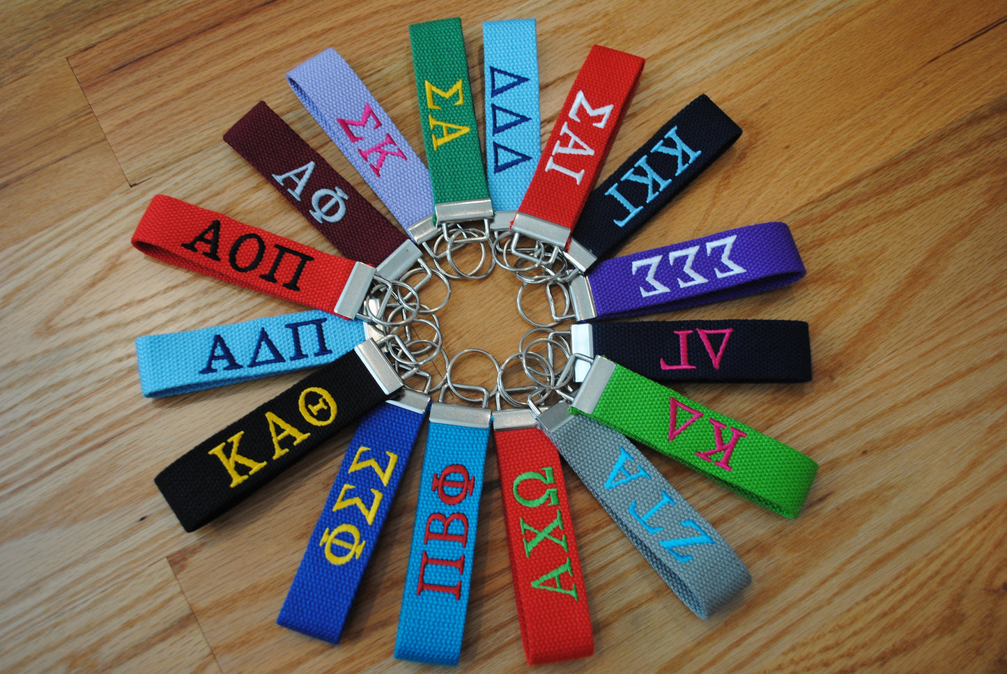 Sorority Keychain - Canvas KeyFob, Wristlet, Official Licensed Product, Greek Life, Personlized, Embroidery, Choose Keychain