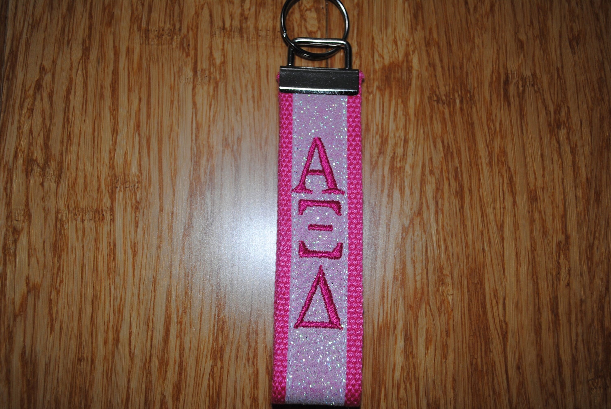 Sorority Keychain, Keyfob - Glitter Monogrammed-Choose Design,Sorority, Letter, Personalized Wristlet Licensed product, Embroidery