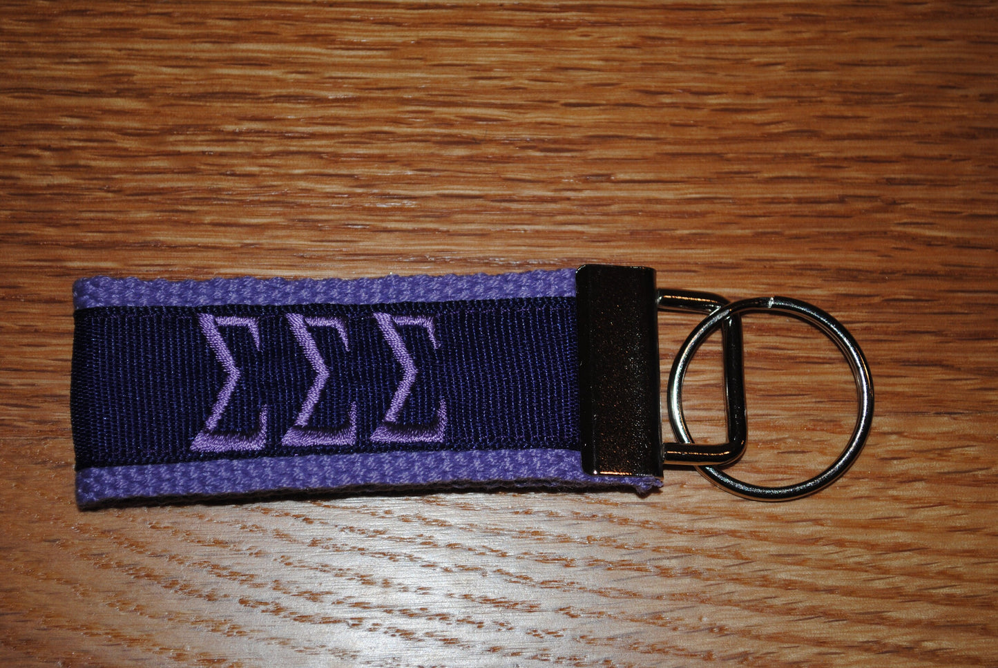 Sigma Sigma Sigma Sorority Keychain/SMALL/Solid Ribbon/Keyfob/Monogram/Choose Design/Sorority/Letter/Licensed product/Embroidery 3 1/2" long