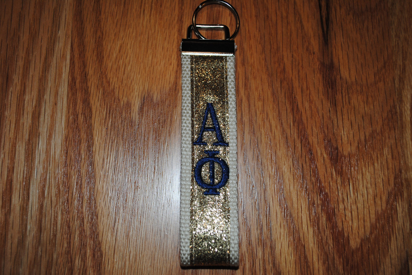 Alpha Phi Sorority Keychain - Monogrammed/Embroidery Key Fob Keychain Wristlet(OFFICIAL LICENSED PRODUCT)