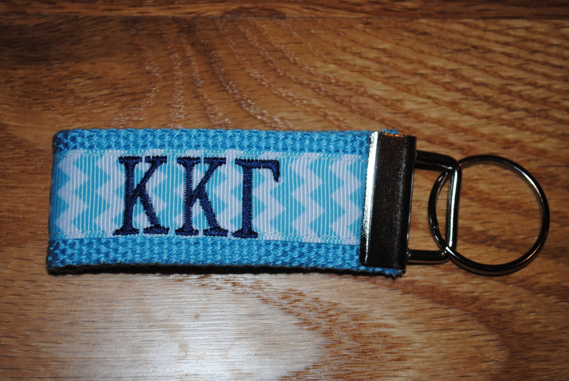 Kappa Kappa Gamma Sorority Keychain/SMALL/Solid Ribbon/Keyfob/Monogram/Choose Design/Sorority/Letter/Licensed product/Embroidery 3 1/2" long