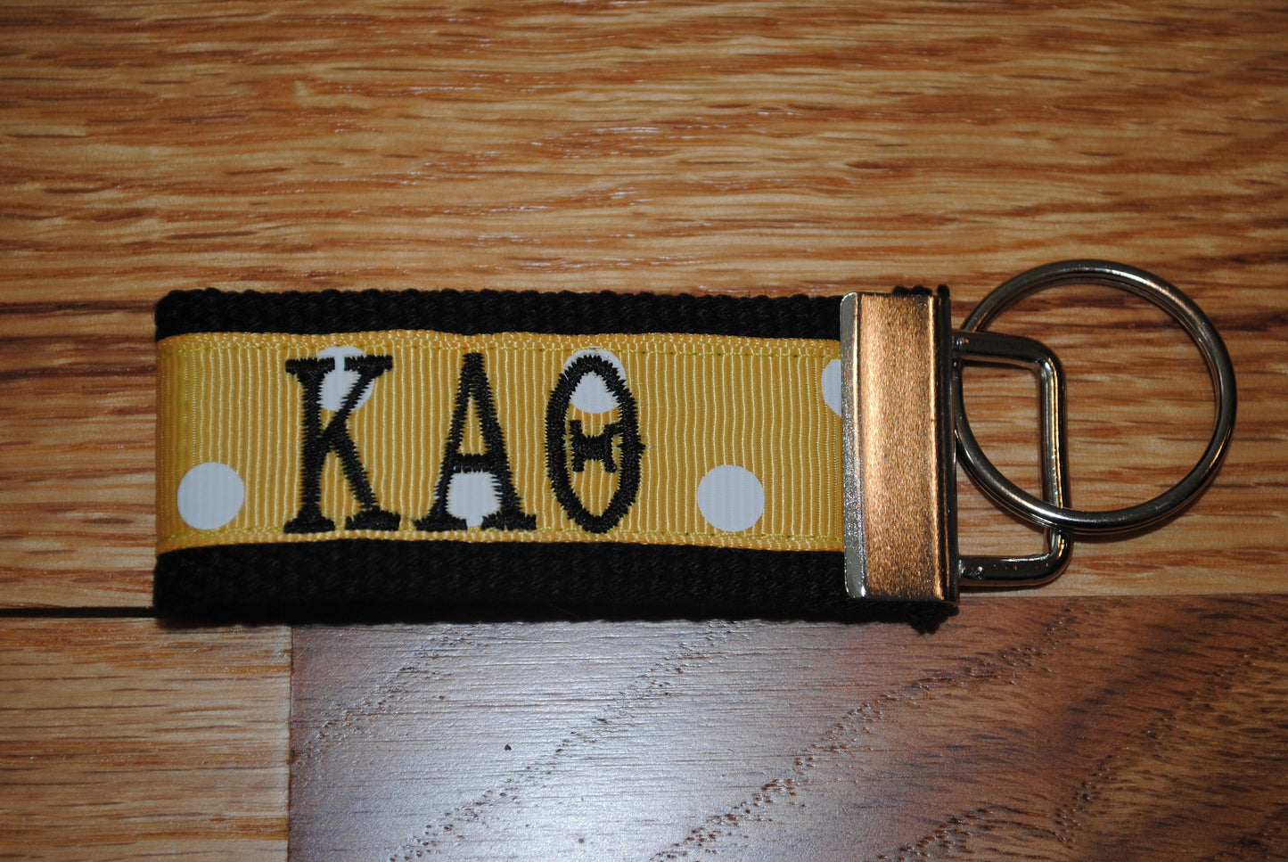 Kappa Alpha Theta Sorority Keychain/SMALL/Solid Ribbon/Keyfob/Monogram/Choose Design/Sorority/Letter/Licensed product/Embroidery 3 1/2" long