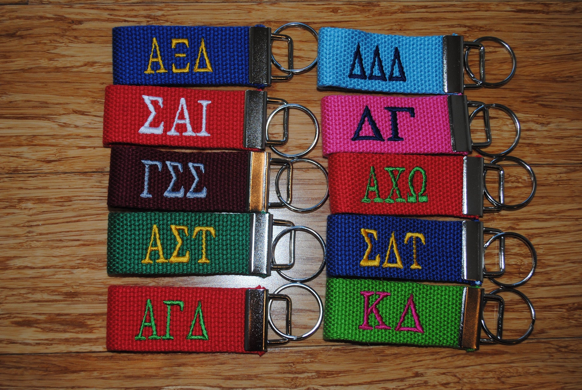 Sorority Keychain - Small Canvas, Official Licensed Product, Greek Life Personlized Embroidery Choose Keychain