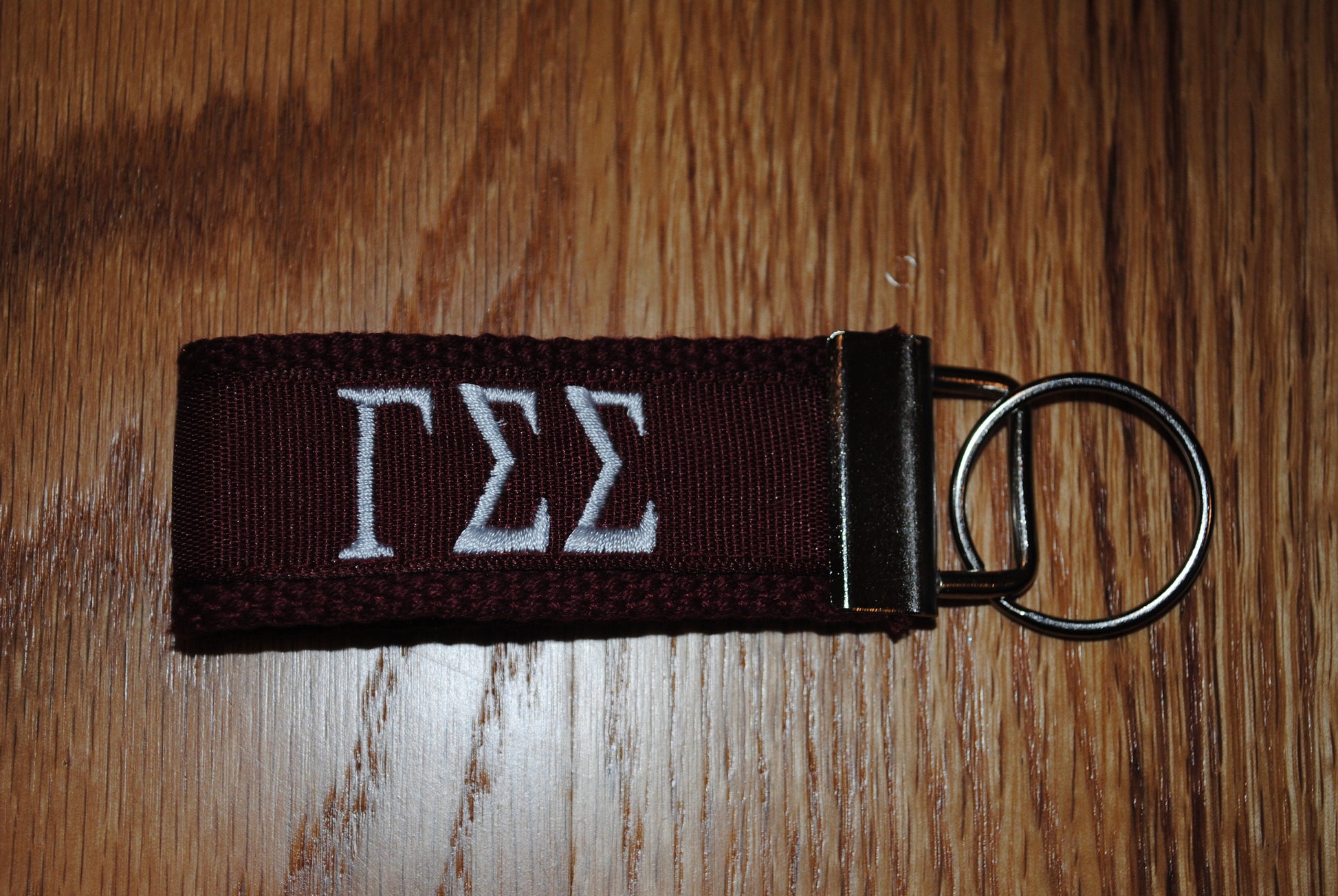 Gamma Sigma Sigma-Sorority Keychain/SMALL/Solid Ribbon/Keyfob/Monogram/Choose Design/Sorority/Letter/Licensed product/Embroidery 3 1/2" long