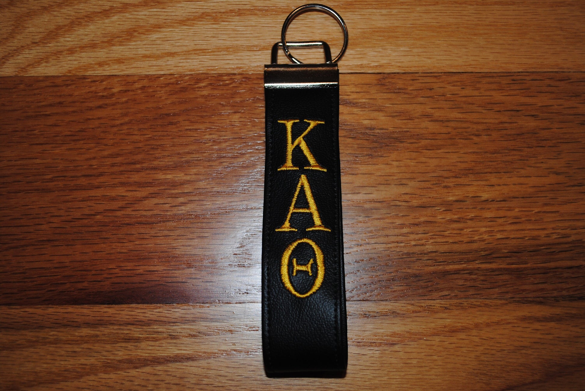 Kappa Alpha Theta Sorority Keychain, Faux Leather -Choose Color/Lining/ Wristlet,Licensed product, Embroidery, Keyfob, Vinyl