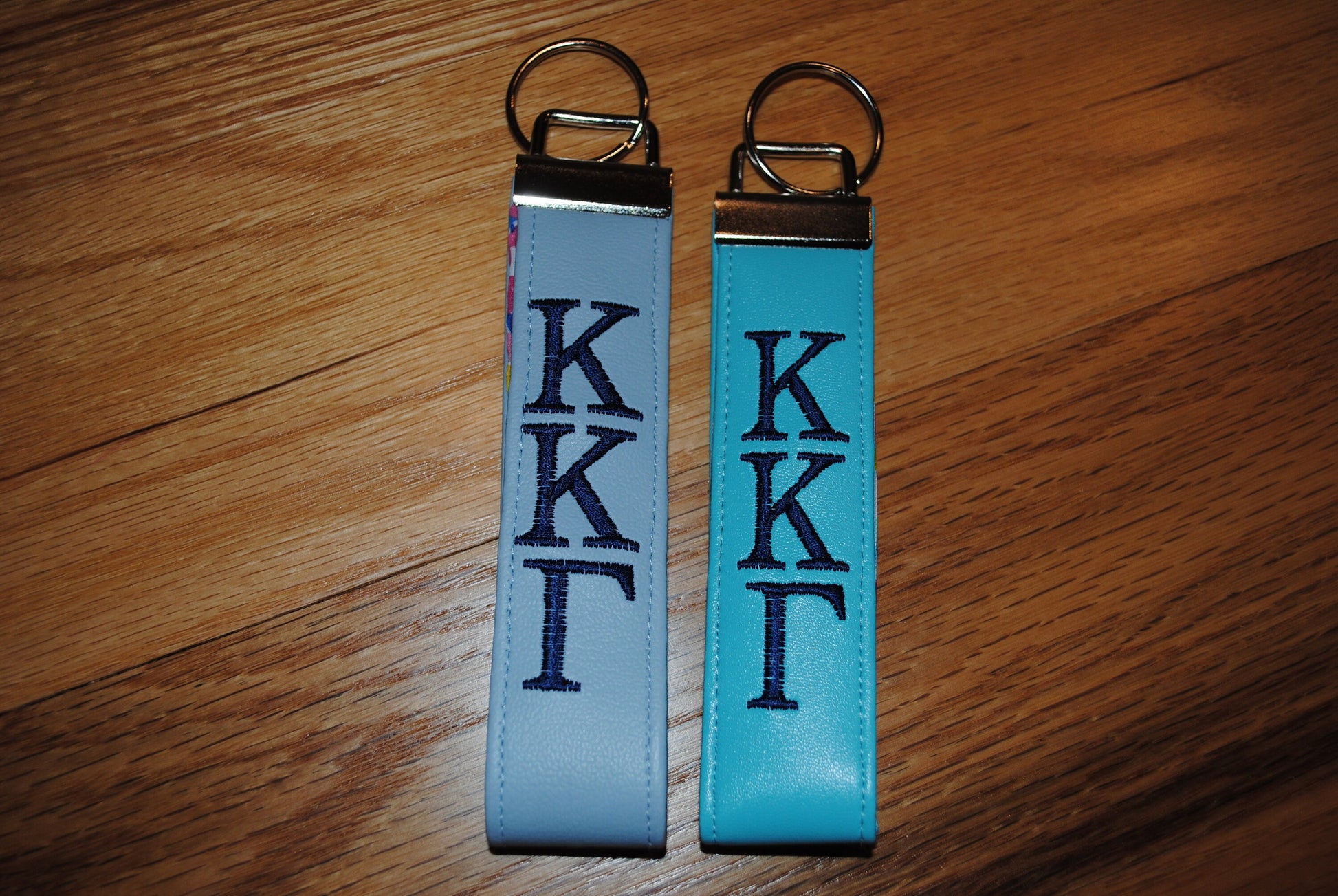 Kappa Kappa Gamma, Sorority Keychain, Faux Leather -Choose Color/Lining/ Wristlet,Licensed product, Embroidery, Keyfob, Vinyl