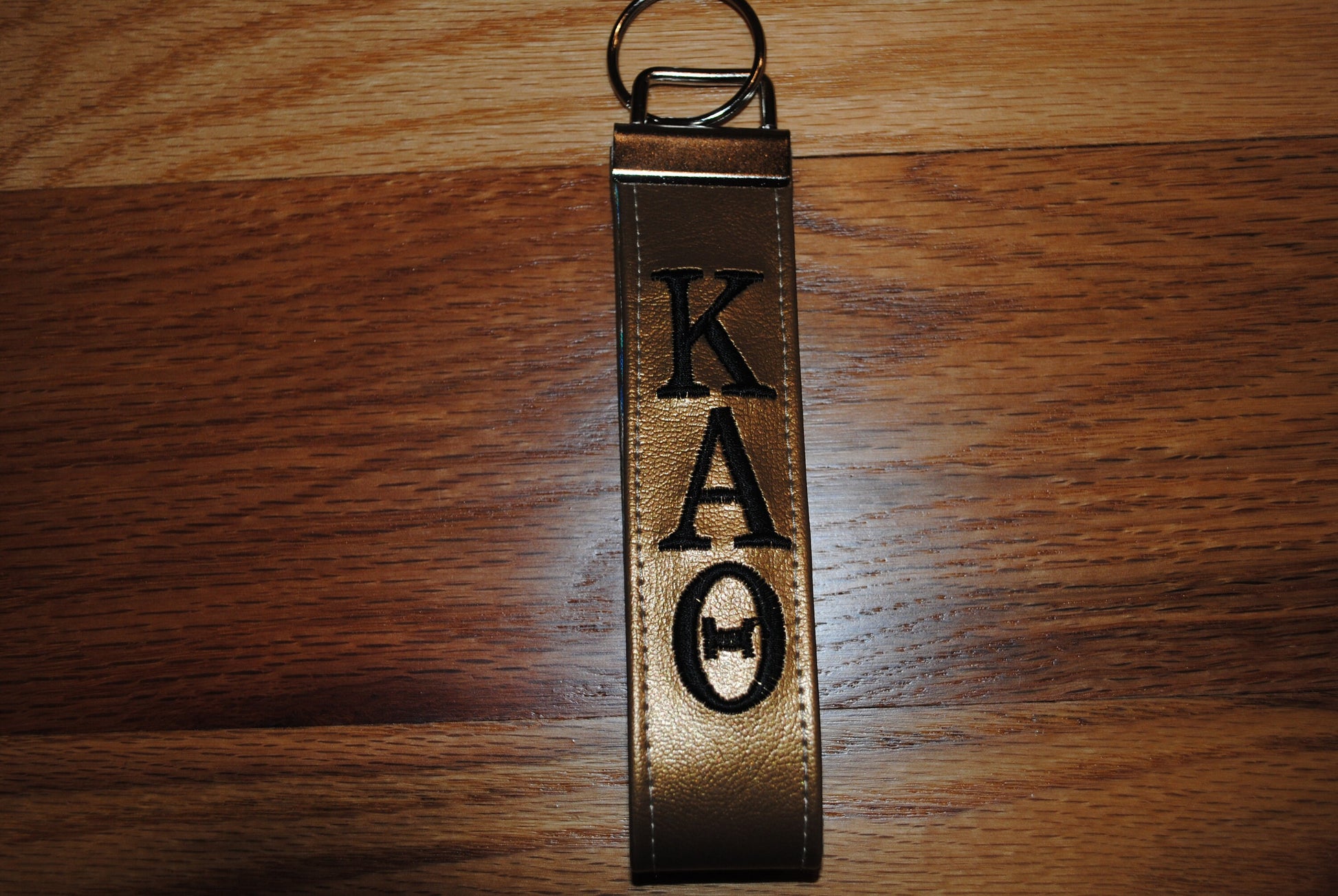 Kappa Alpha Theta Sorority Keychain, Faux Leather -Choose Color/Lining/ Wristlet,Licensed product, Embroidery, Keyfob, Vinyl