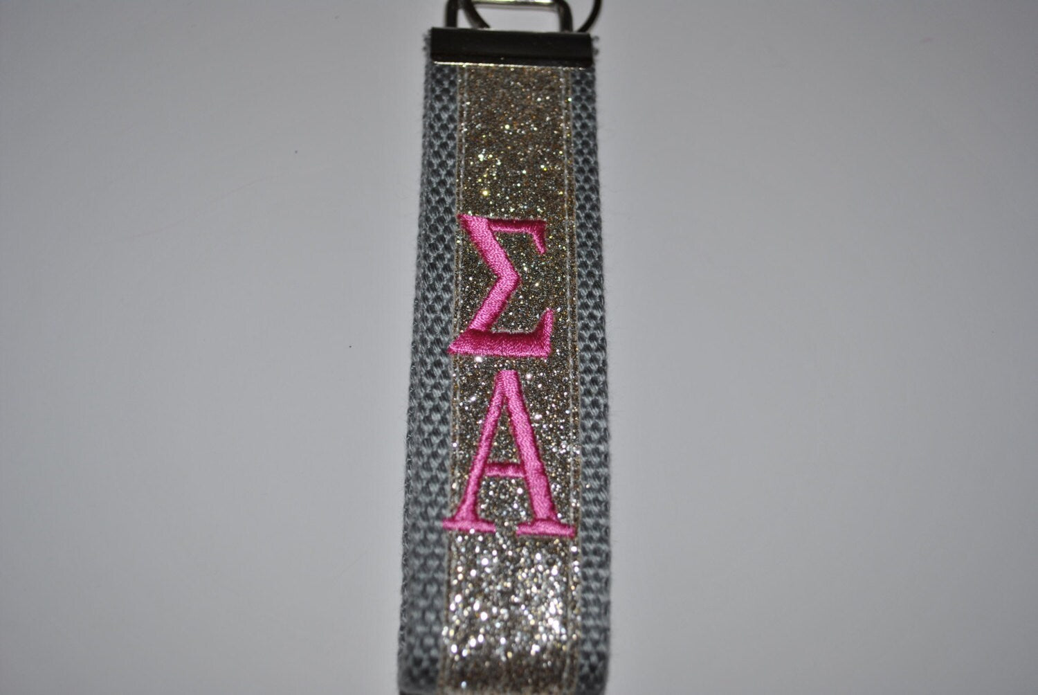 Sigma Alpha Sorority Keychain - Monogrammed/Embroidery Key Fob Keychain Wristlet(OFFICIAL LICENSED PRODUCT)